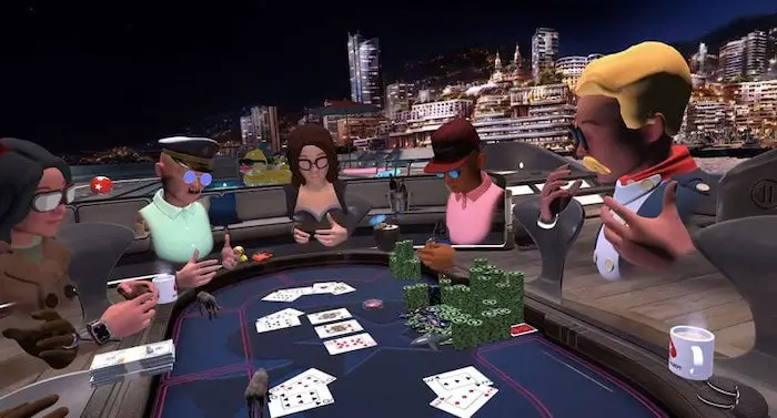 Poker players trying PokerStars VR